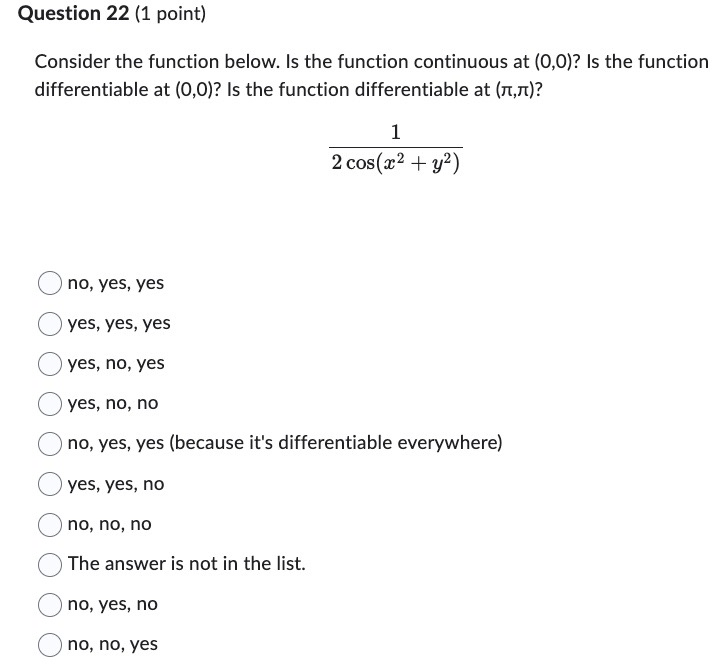 Solved Question 22 (1 ﻿point)Consider the function below. Is | Chegg.com