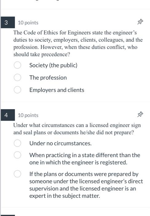 10 points The main purpose of the Code of Ethics for | Chegg.com