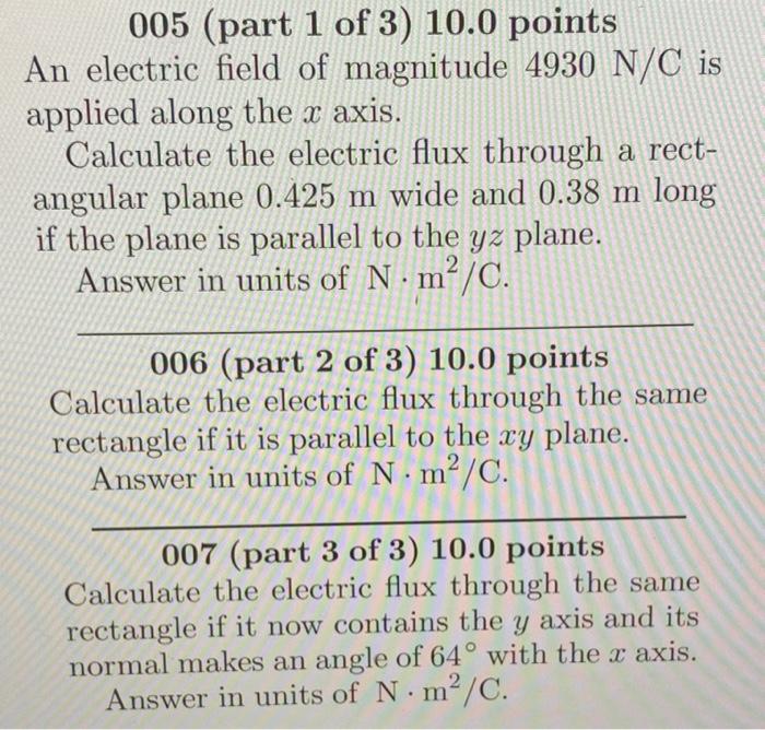 Solved A) Calculate The Electric Flux Through The Same | Chegg.com