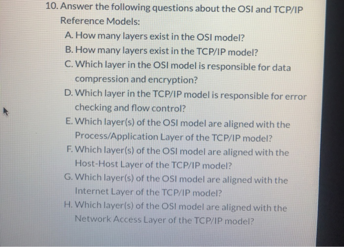 osi model questions