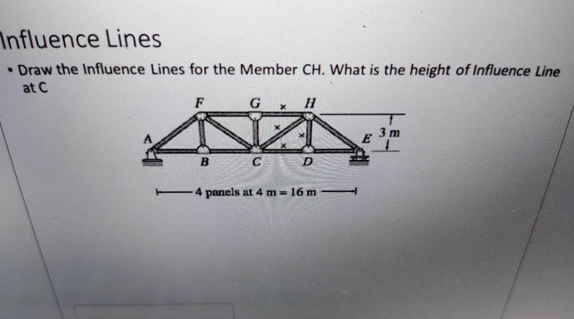 Solved Influence Lines • Draw the influence Lines for the | Chegg.com