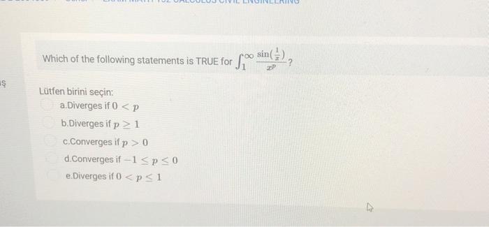 Solved Which of the following statements is TRUE for | Chegg.com