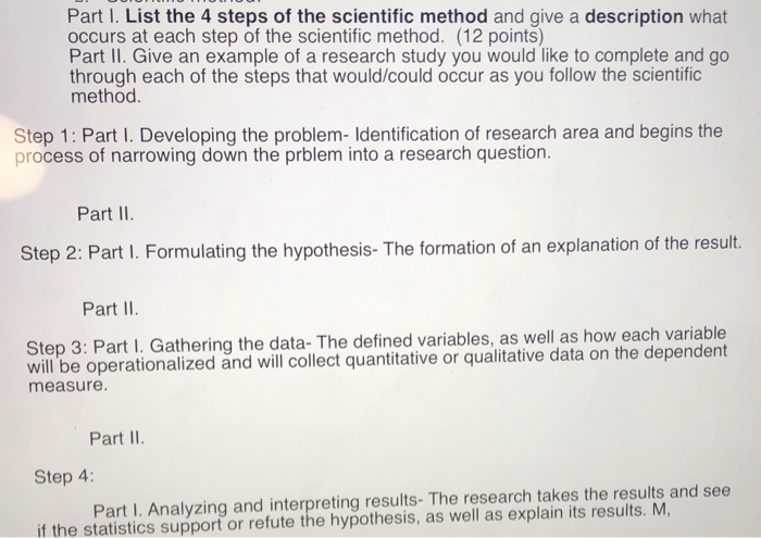 Solved Give an example of a research study you would like to | Chegg.com
