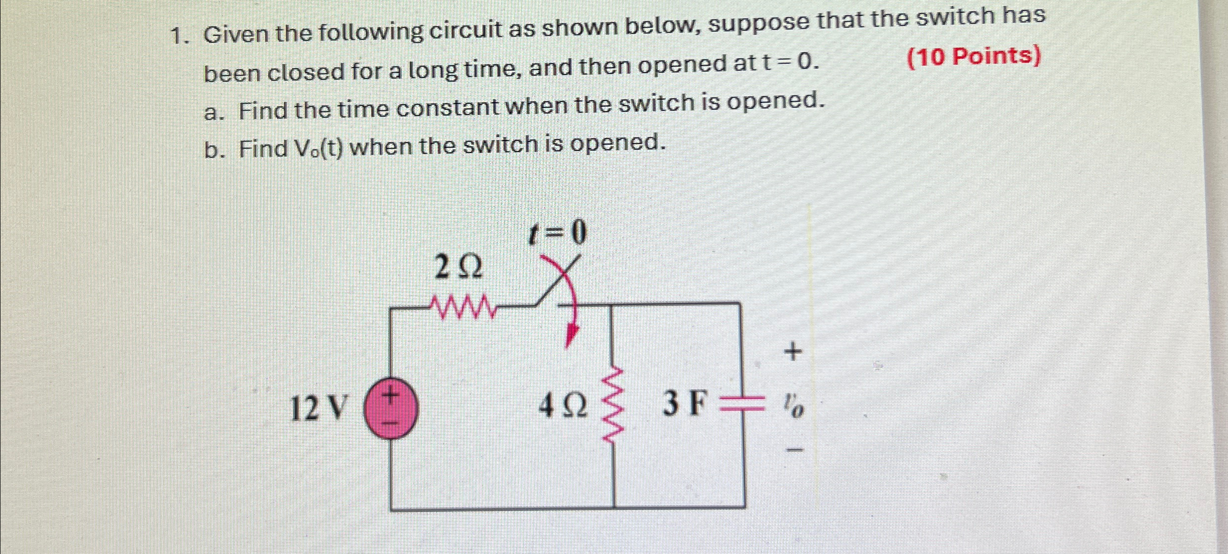 Solved Given the following circuit as shown below, suppose | Chegg.com