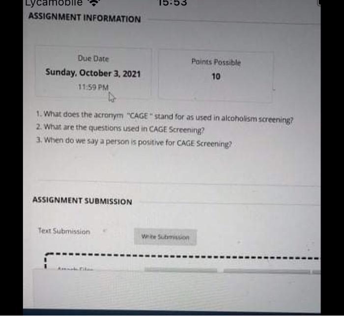 Solved 15.53 Lycamobi ASSIGNMENT INFORMATION Points Possible | Chegg.com