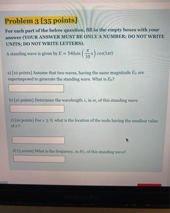 Solved Problem 1 [5 points] For the below question, fill in | Chegg.com