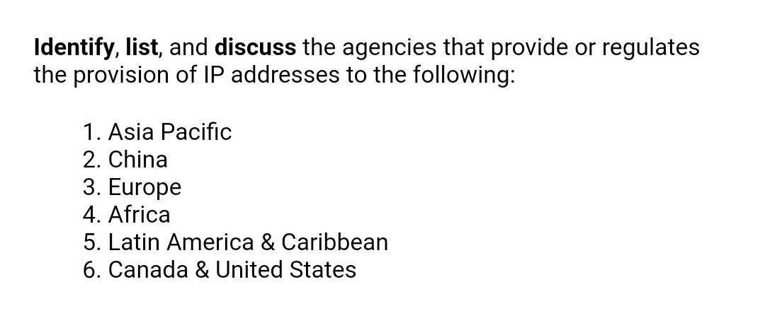 Who regulates IP addresses?