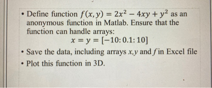 Solved Write an anonymous function that calculates the | Chegg.com