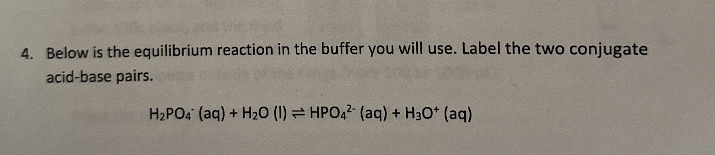 Solved Below is the equilibrium reaction in the buffer you | Chegg.com