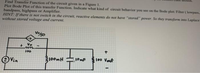 Solved Find Transfer Function of the circuit given in a | Chegg.com