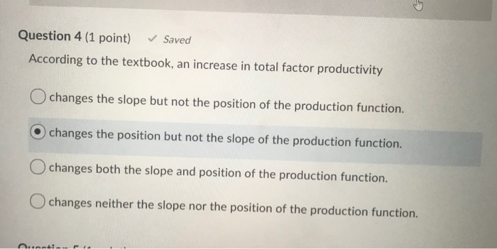 Solved Question 4 (1 point) Saved According to the textbook, | Chegg.com