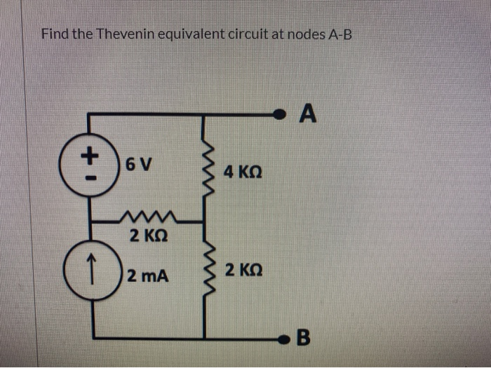 Solved Find the Thevenin equivalent circuit at nodes A-B А + | Chegg.com