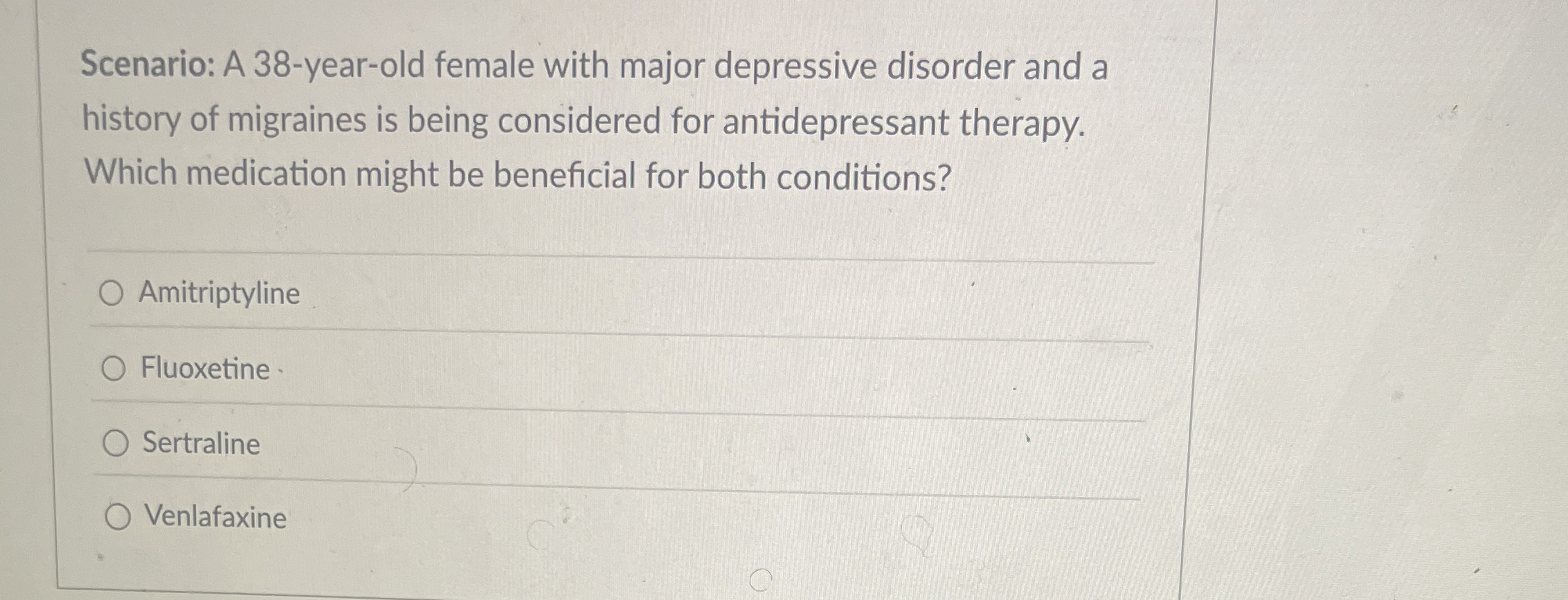 Solved Scenario A 38yearold female with major depressive