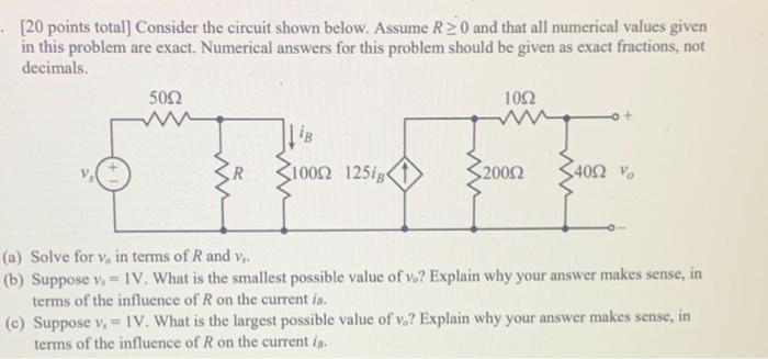 Solved [20 Points Total] Consider The Circuit Shown Below. | Chegg.com