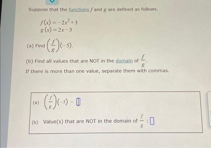 Solved Suppose That The Functions F And G Are Defined As | Chegg.com