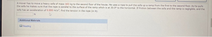 Solved A block is acted on by two forces as shown in the | Chegg.com