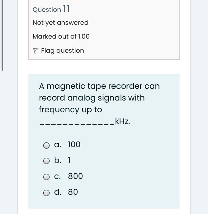 Solved Question 11 Not yet answered Marked out of 1.00 P | Chegg.com