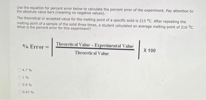 percent error equation