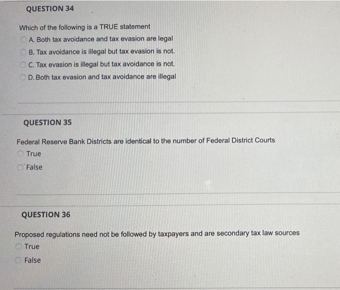 Solved QUESTION 34 Which of the following is a TRUE | Chegg.com