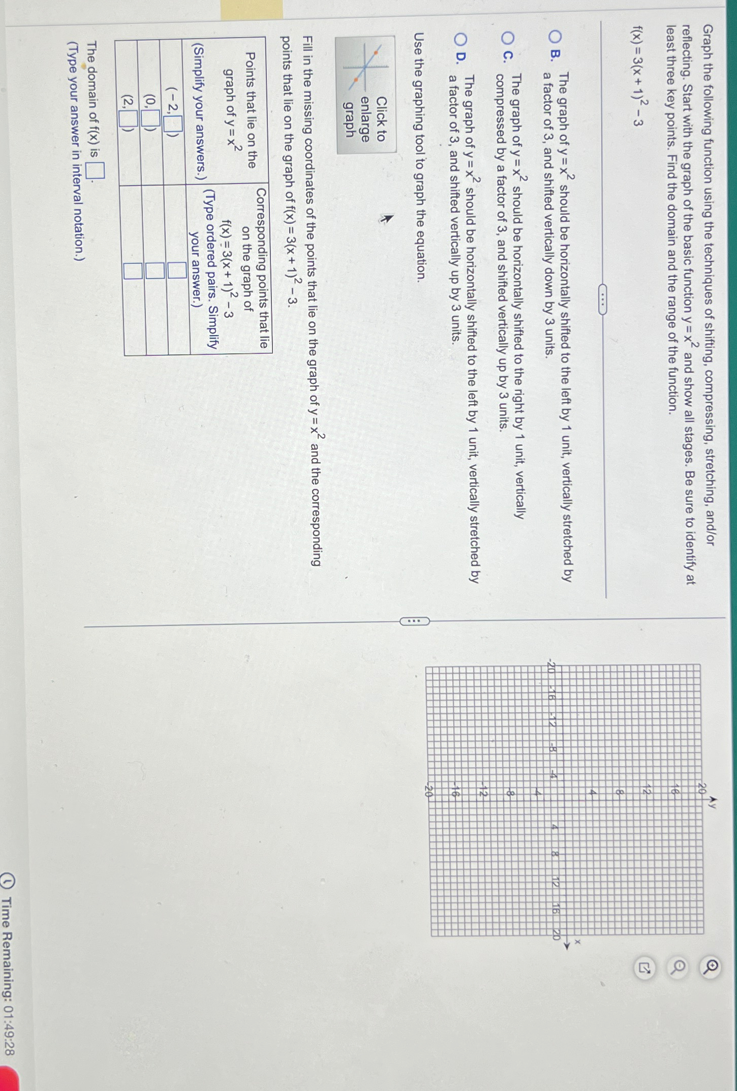 Solved Graph the following function using the techniques of | Chegg.com