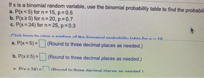 Solved If x is a binomial random variable, use the binomial | Chegg.com