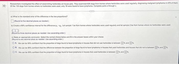 a) What is the standard ensor of the diference in the | Chegg.com