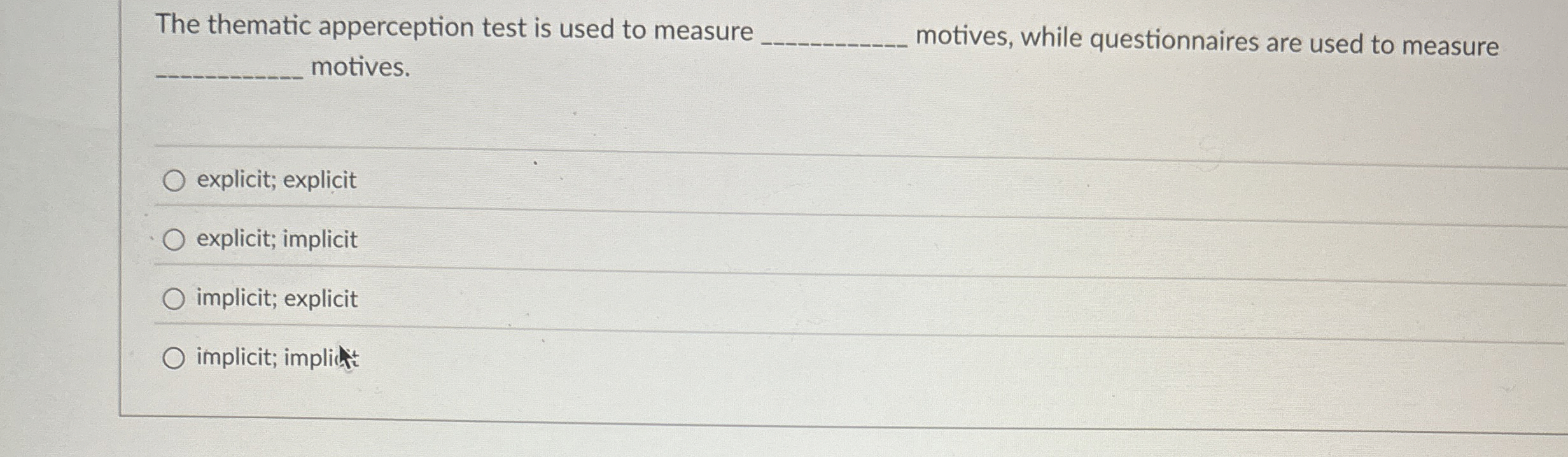 Solved The thematic apperception test is used to measure q, | Chegg.com