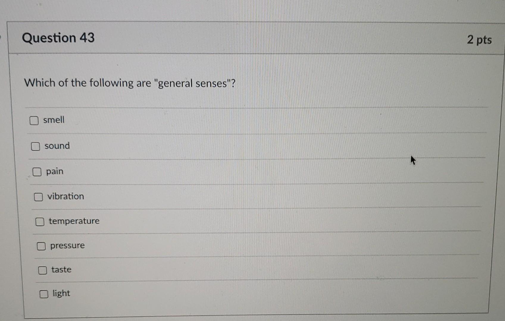 Solved Question 43 2 pts Which of the following are "general | Chegg.com