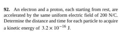 Solved 92. An Electron And A Proton, Each Starting From | Chegg.com