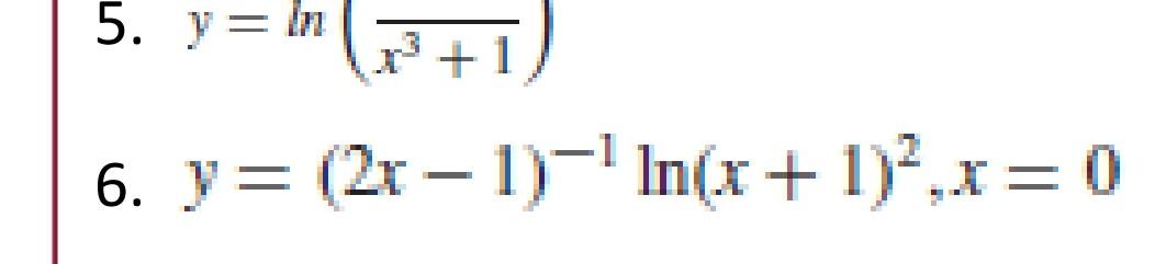 6. \( y=(2 x-1)^{-1} \ln (x+1)^{2}, x=0 \)