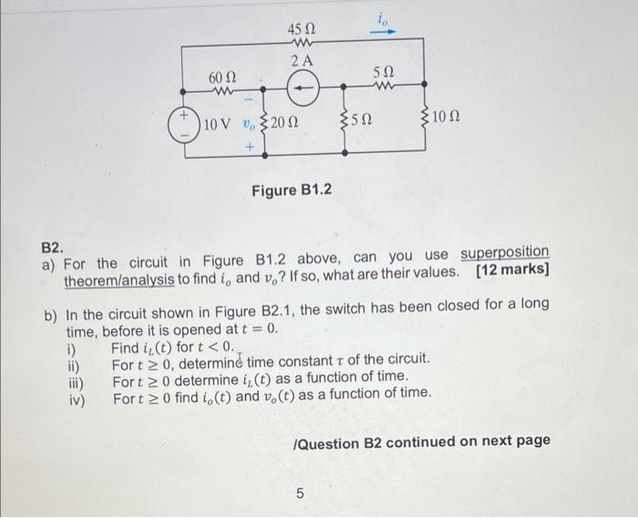 Solved Figure B1.2 B2. A) For The Circuit In Figure B1.2 | Chegg.com