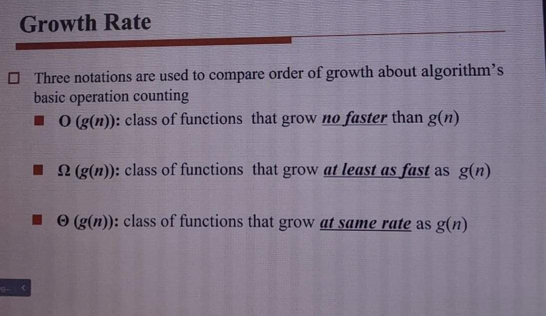 Three notations are used to compare order of growth | Chegg.com