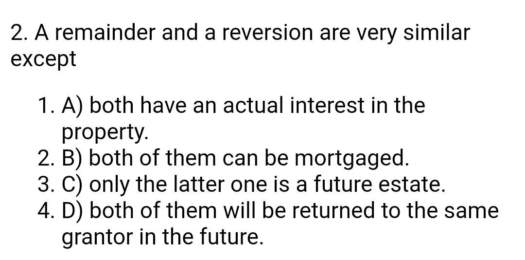 Solved 2. A remainder and a reversion are very similar