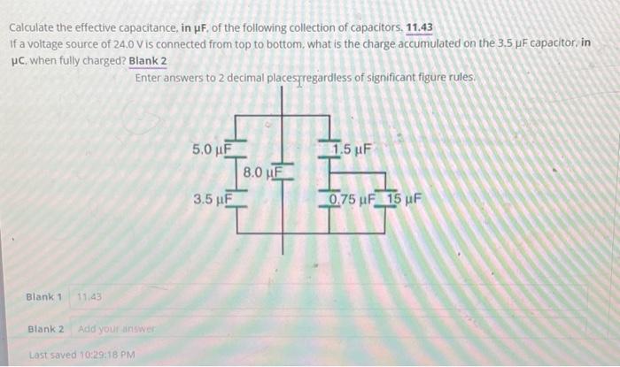 Solved Calculate the effective capacitance, in μF, of the | Chegg.com
