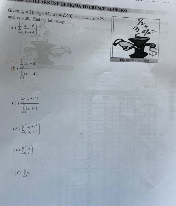 Sigma Crunch Solved RN USE OF SIGMA TO CRUNCH NUMBERS) Given x1 = 21, x2 | Chegg.com