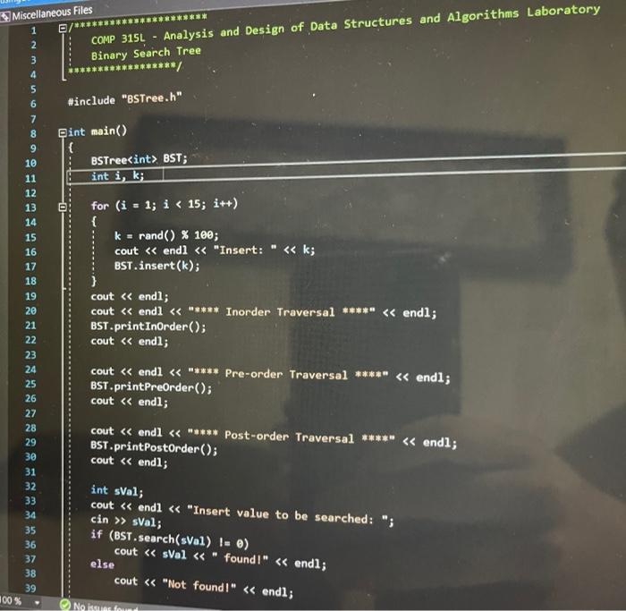 Solved Laboratory #12 - Binary Search TreeThis lab will | Chegg.com