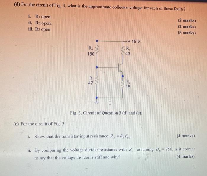 Solved (d) For the circuit of Fig. 3, what is the | Chegg.com
