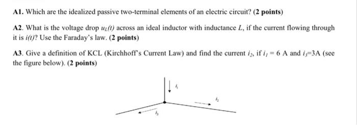 Solved A1. Which are the idealized passive two-terminal | Chegg.com
