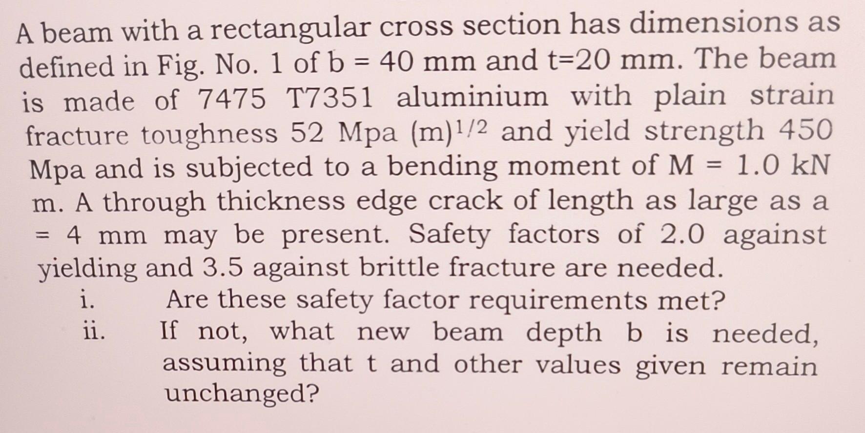 Solved A beam with a rectangular cross section has | Chegg.com