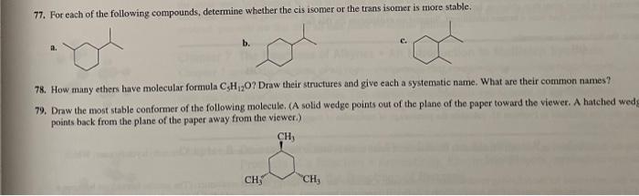 Solved 77. For each of the following compounds, determine | Chegg.com