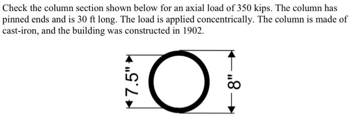 Solved Check the column section shown below for an axial | Chegg.com