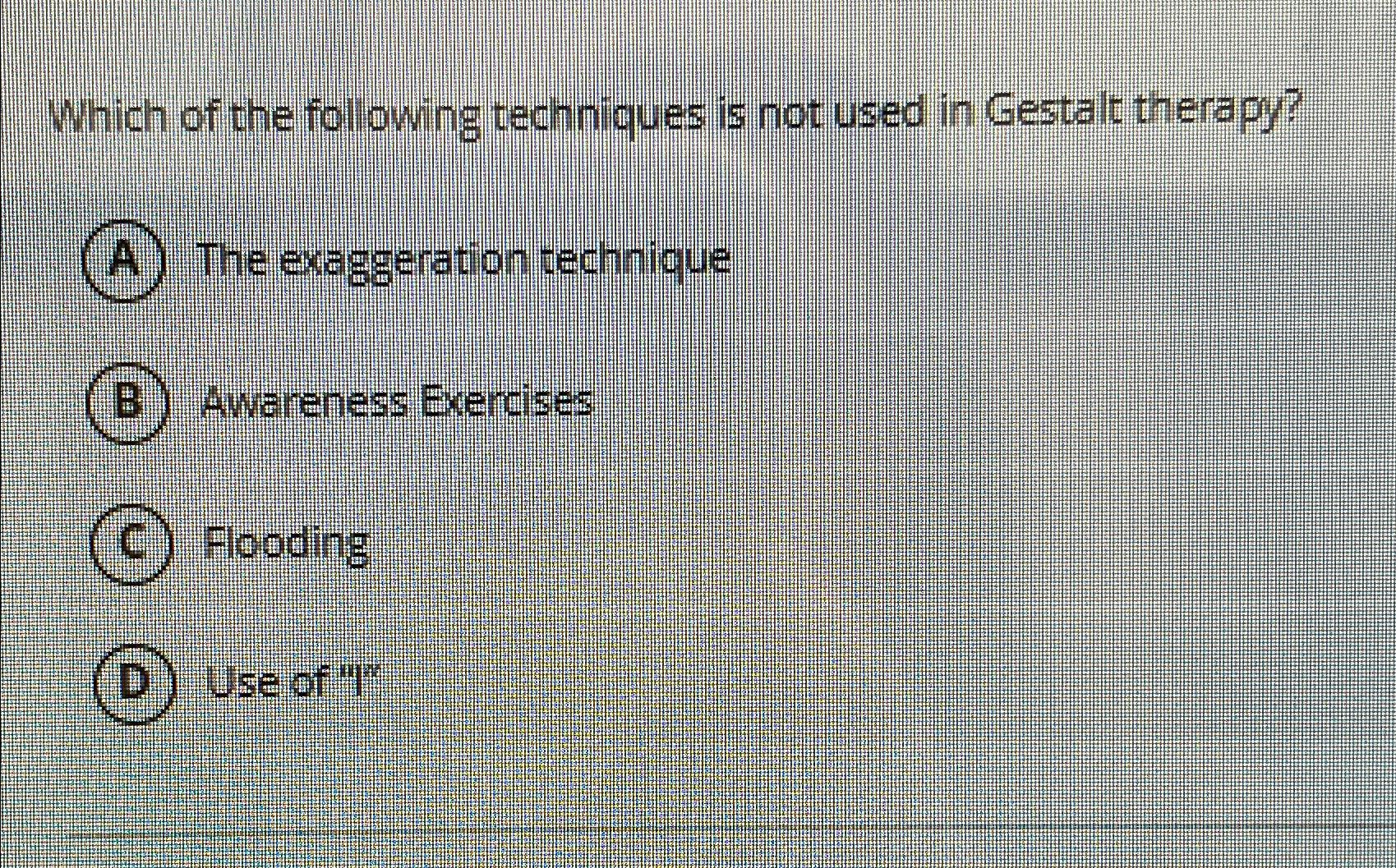 Solved Which of the following techniques is not used in | Chegg.com