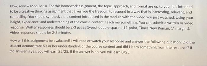 module 10 assignment answers