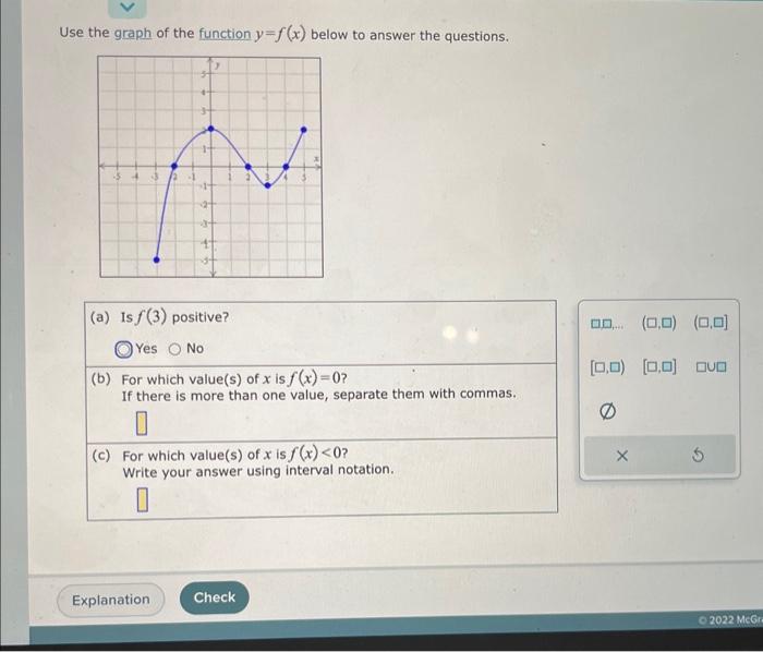 Solved Use the graph of the function y=f(x) below to answer | Chegg.com