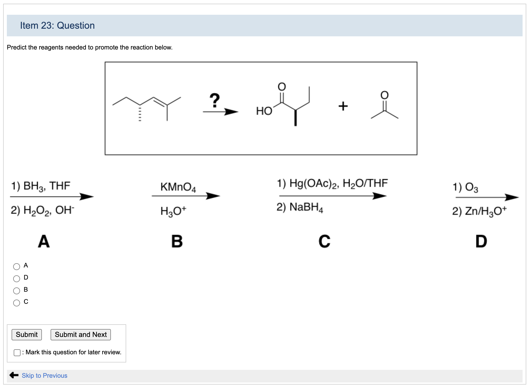 Solved Predict The Reagents Needed To Promote The Reaction | Chegg.com