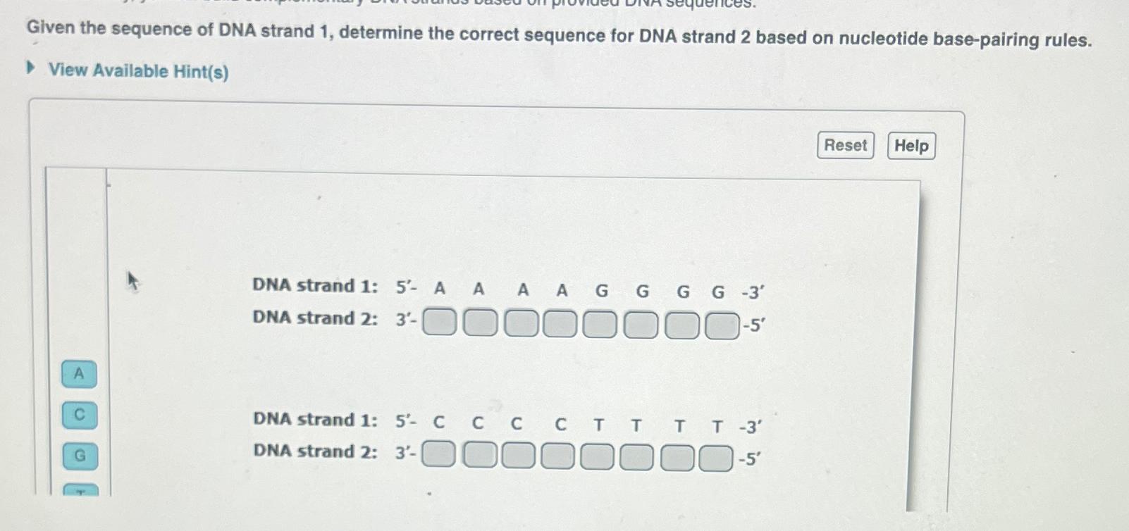 Solved Given the sequence of DNA strand 1, ﻿determine the | Chegg.com