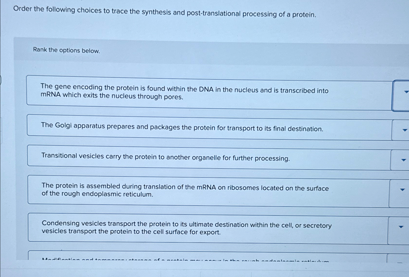 Solved Order the following choices to trace the synthesis | Chegg.com