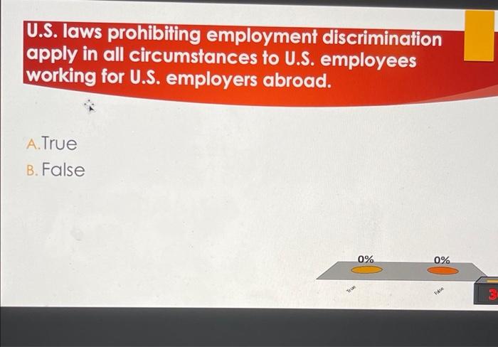 Solved U.S. Laws Prohibiting Employment Discrimination Apply | Chegg.com