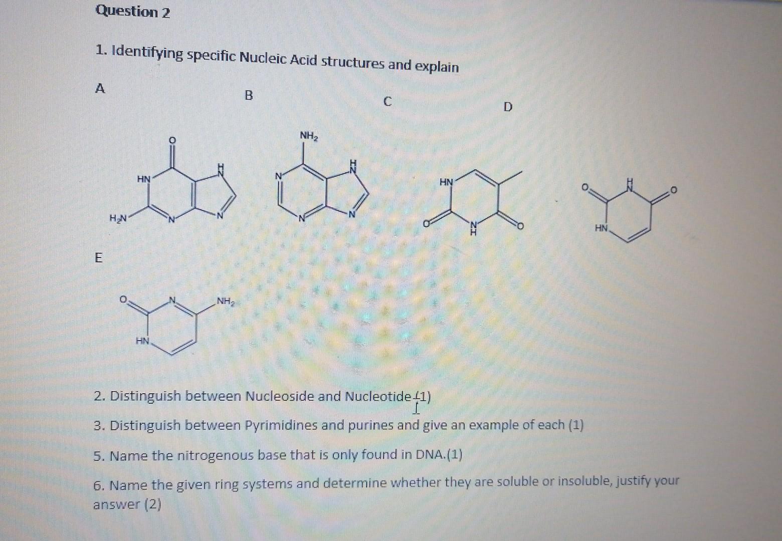 1. Identifying specific Nucleic Acid structures and