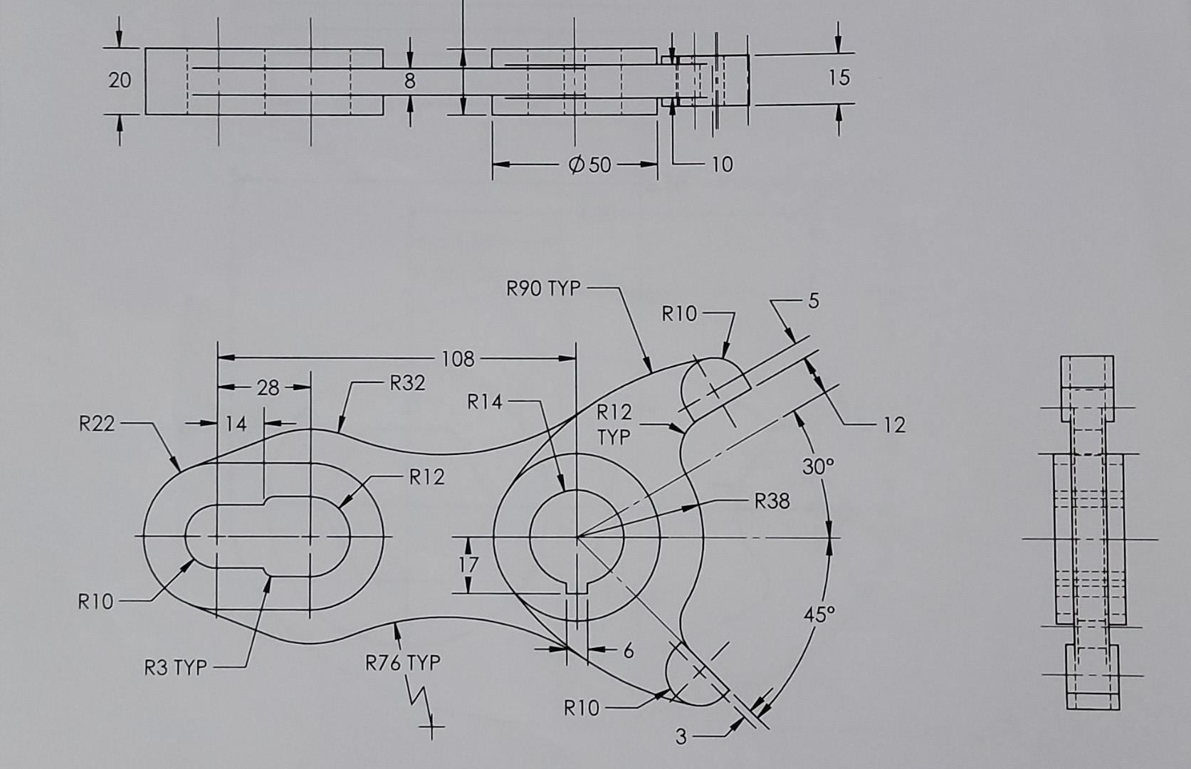 Solved 20 8 15 7 050 10 R90 TYP 5 RIO 108 28 -- R32 R14 R22 | Chegg.com